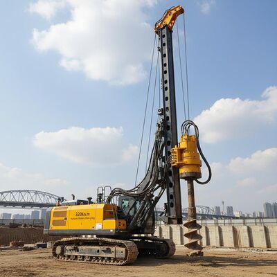 Máquina de perfuração giratória hidráulica com torque de 320 kN.m, profundidade máxima de 54 m e diâmetro de perfuração de 2500 mm