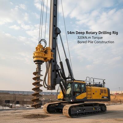 Equipamento de perfuração rotativa profunda de 54m com torque de 320kN.m e diâmetro de perfuração de 2500mm para construção de estacas furadas
